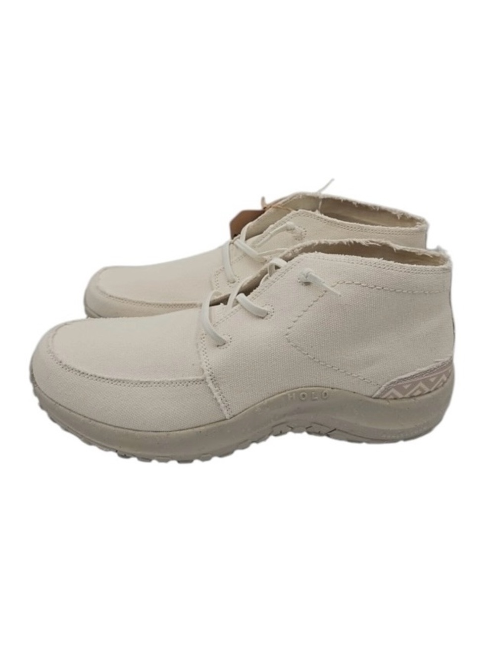 HOLO Womens Athena Chukka Boots Sneakers Cream Recycled Cotton Canvas Sz 8